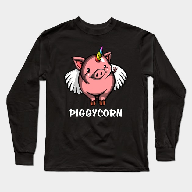Piggycorn Pig Unicorn Long Sleeve T-Shirt by underheaven